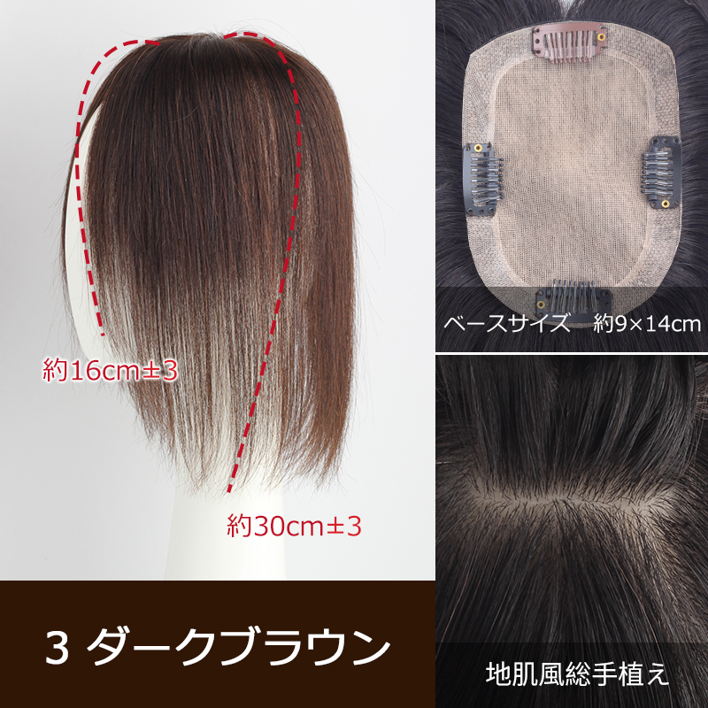 私元気 部分ウィッグ 全国カット 返品交換OK 大面積 9×14cm 自然