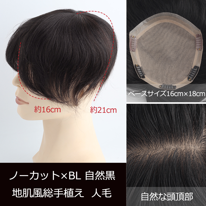 新品　カット調整済み　白髪２０％　人毛20X16㎝　男性用　かつら　少しウエーブ 公式】私元気ウィッグ専門店 | 総手植え 人毛 部分ウィッグ