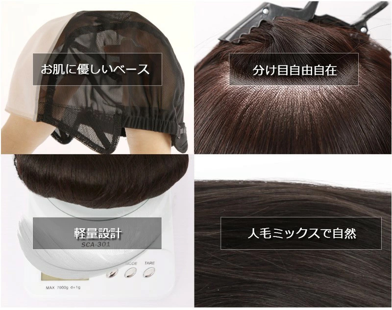 フルウィッグ 返品交換OK 人毛 ウィッグ ミ...の詳細画像1
