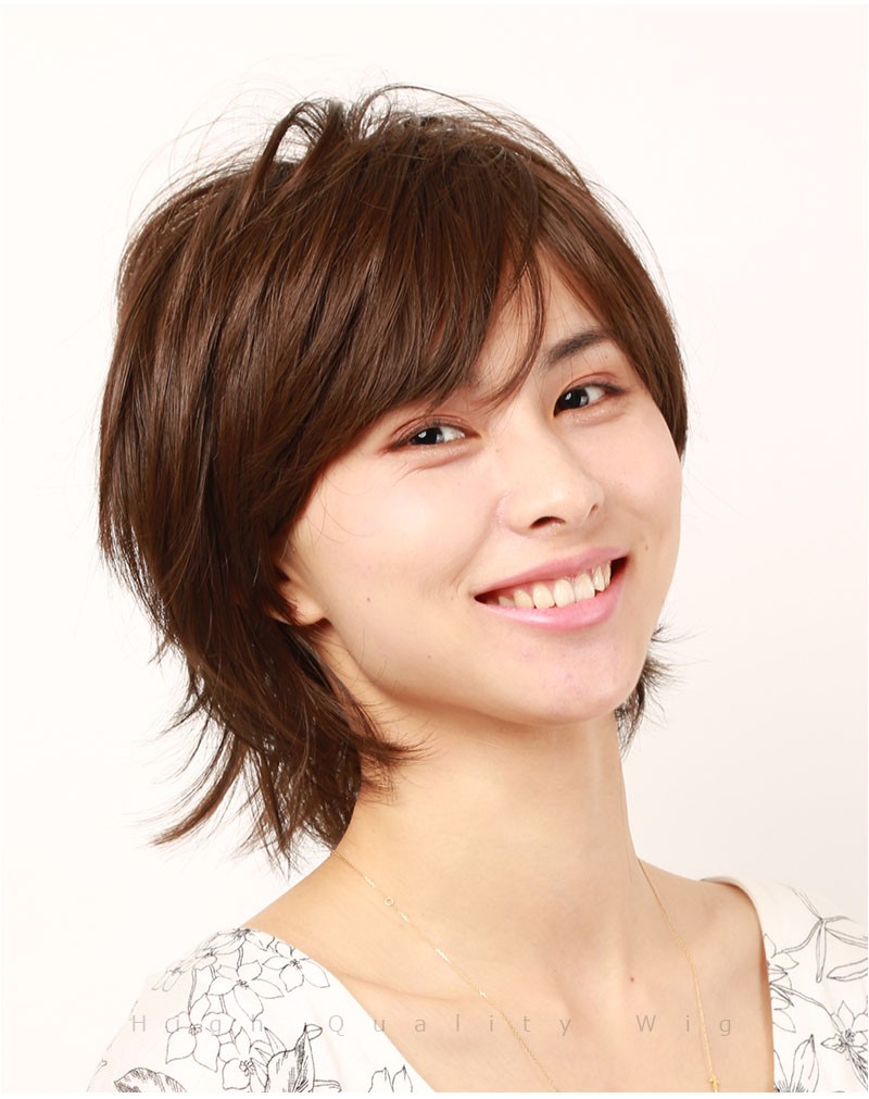 人毛女性ウィッグのモデル画像5_ius20h_y