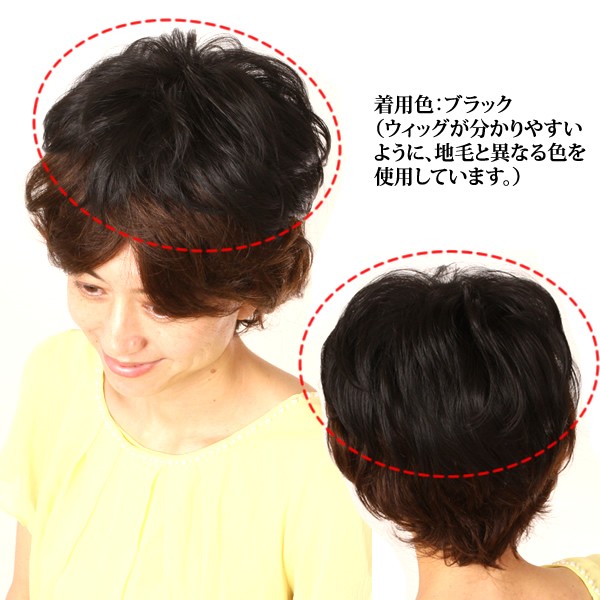 ウィッグ 人毛　耐熱　ヘアピース　ミセス　かつら　部分ウィッグ　薄毛隠し 白髪隠し 円形脱毛症 抗がん剤治療　ふんわりボリューム 人毛ミックス 6415kai ウィッグ 人毛 耐熱 ヘアピース ミセス かつら 部分ウィッグ 薄毛隠し