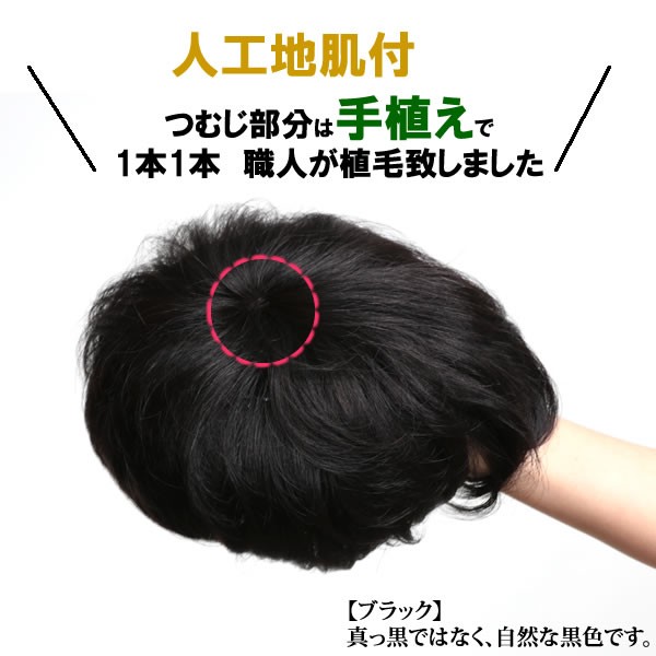 ウィッグ 人毛 人毛100 ヘアピース ミセス かつら 部分ウィッグ 送料