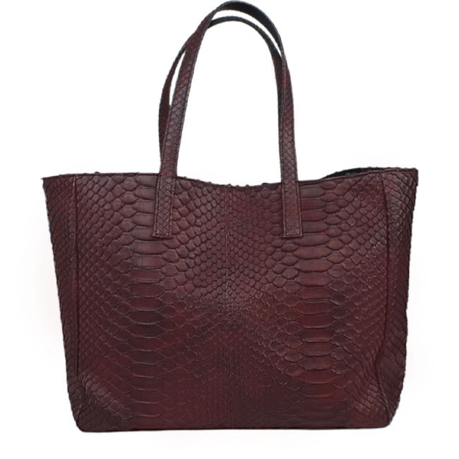 【公式】 送料無料 パイソン トートバッグ バッグ 本革 ショルダーバッグ メ蛇革 ダイヤモンドパイソン マット仕上 旅行 大容量 A4 ブラック/レッド(ID tb577) 【CEG1258597574】 (46020円)