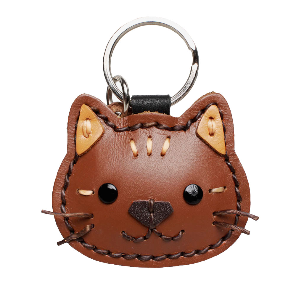 本革 猫のキーホルダー ネコ ねこ 猫 フィギュア 小物 雑貨 12種 三毛