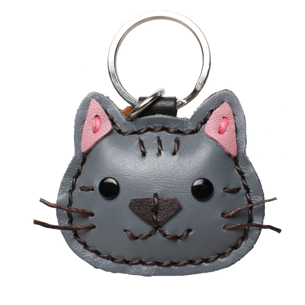 本革 猫のキーホルダー ネコ ねこ 猫 フィギュア 小物 雑貨 12種 三毛