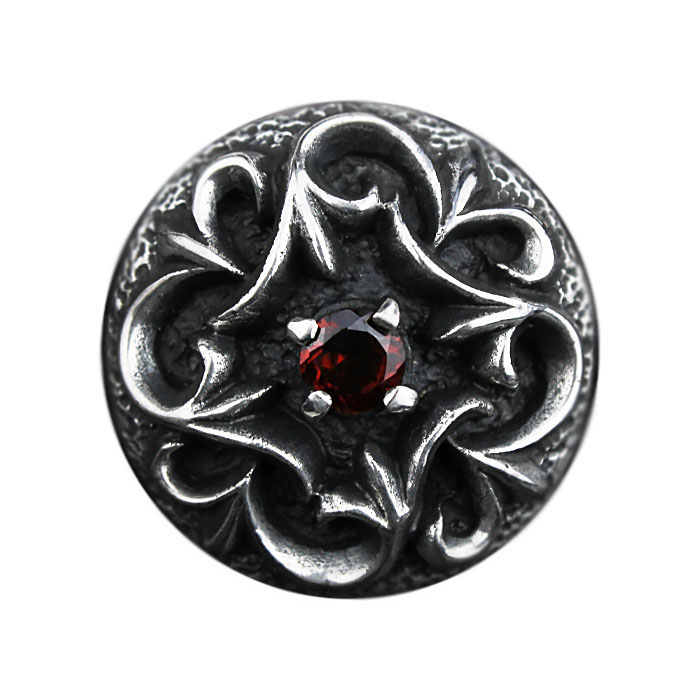 コンチョ シルバー925 ねじ式コンチョ ガーネット オニキス 赤 黒