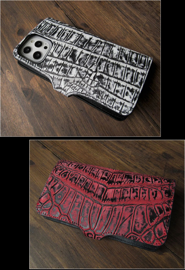一点モノ商品 ヌバック クロコダイル 本革 レザー iPhoneケース