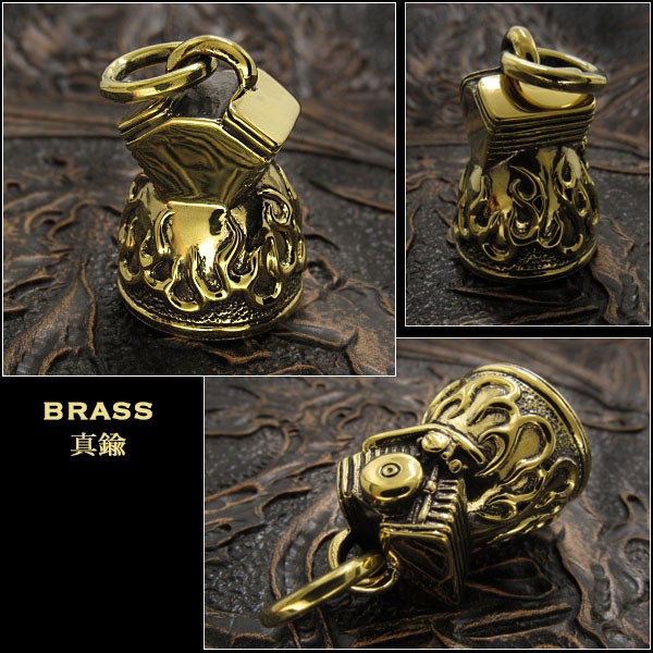 Guardian Bell Harley Accessory Motorcycle Ride Bell Skull Brass Pendant