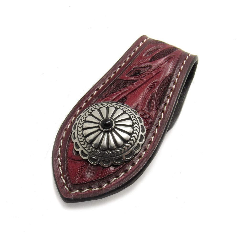 レザーベルトループキーホルダー 本革 コンチョ付き Dカン (ID