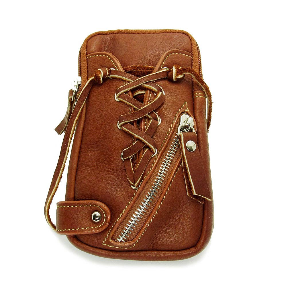 レザー ミニウエスト ベルトポーチ スマホ／アイフォン ケース 本革