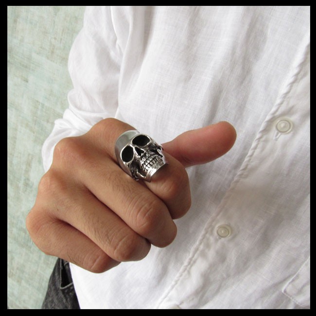 ドクロ　スカル　リング　指輪　アクセサリー　ユニセックス　15号　フリーサイズ