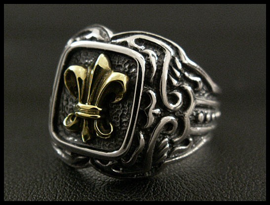 シルバーリング リング 指輪 フレア ユリの紋章 シルバー925 （ID