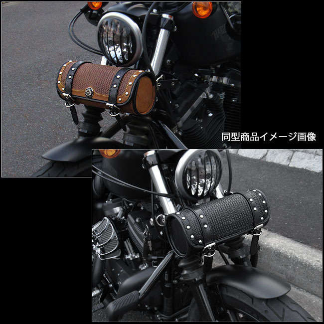 本革 ツールバッグ フォークバッグ スタッズ&コンチョ付き