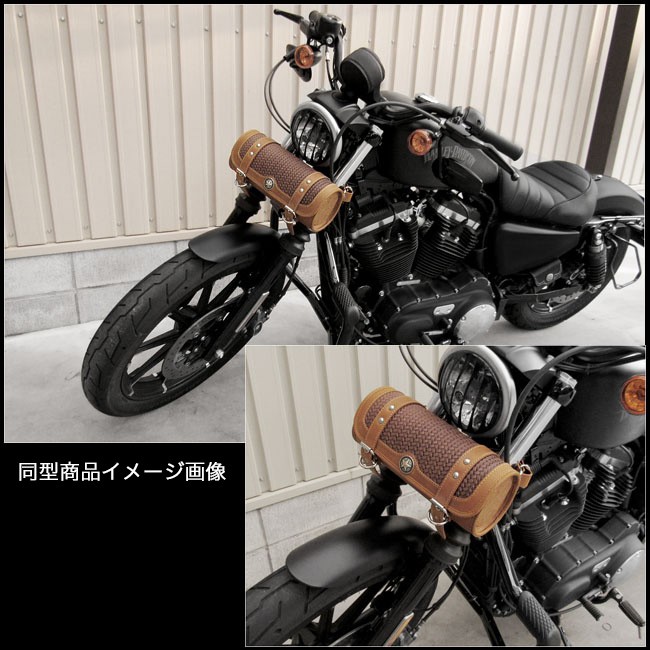 レザー ツールバッグ 本革 フォークバッグ コンチョ／スタッズ付き バイク用／ハーレー カスタム (ID tb3948) : tb3948 :  ワイルド ハーツ - 通販 - Yahoo!ショッピング