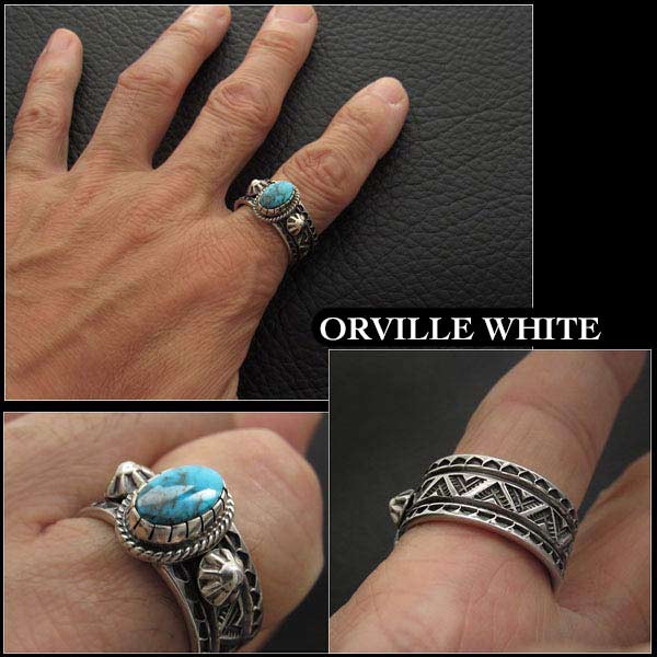 新品　オーヴィル・ホワイト/Orville White　リング　25号　アパッチブルー　ターコイズ　 インディアンジュエリー　シルバー925　ナバホ族　 (ID na3200r73) :na3200r73:ワイルド ハーツ - 通販 - Yahoo!ショッピング