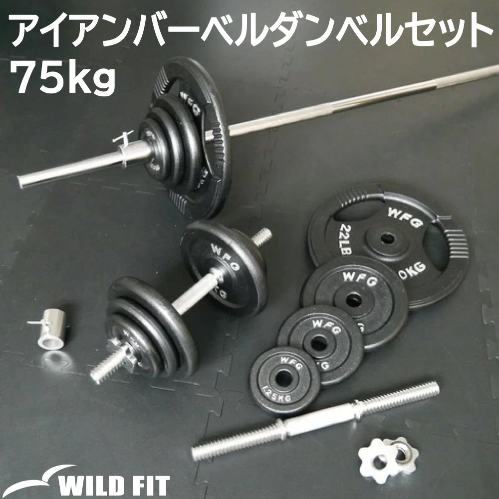 バーベルダンベルセット 75kg アイアン