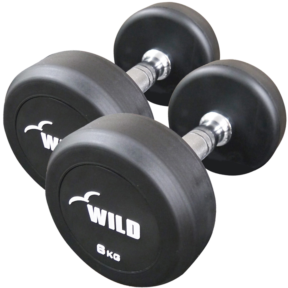 固定式 ダンベル 6kg WF 2本セット / ラバー 筋トレ ジムダンベル 鉄アレイ バーベル 鉄アレー トレーニング器具 フラットベンチ ワイルドフィット_1
