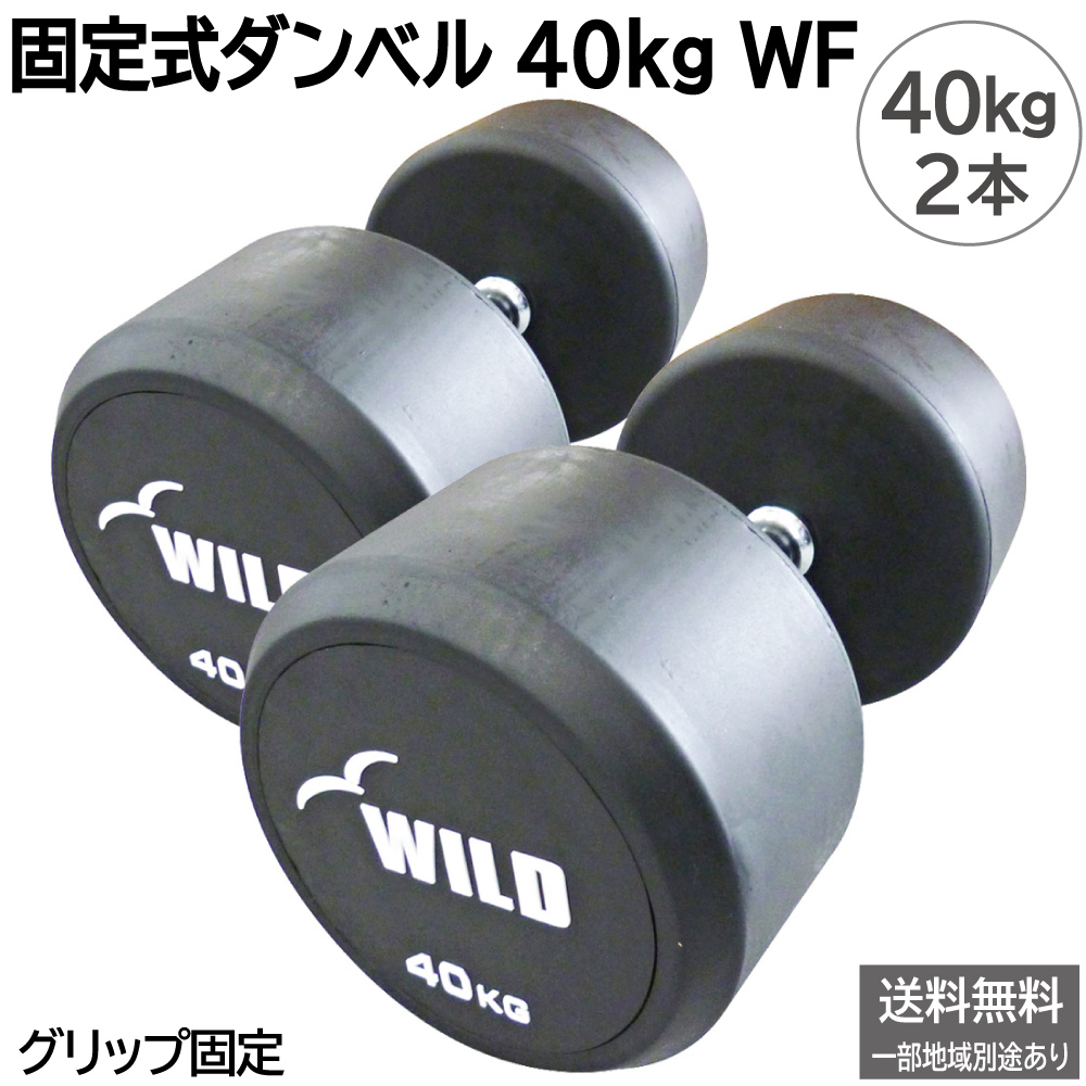 WILD FIT（ワイルドフィット） 固定式 ダンベル 40kg WF 2本セット
