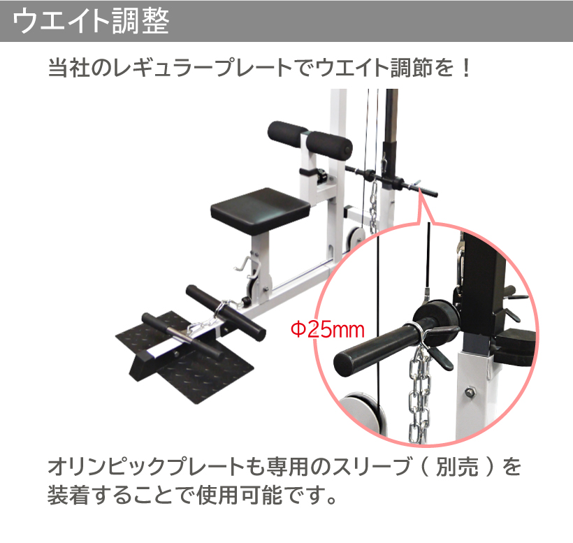 ワイルドフィット ラットプルマシン Φ28 / トレーニング器具 ラットマシン 筋トレ ケーブル ラットプルダウン トレーニングマシン ロープーリー 背筋 爆買 関連画像3