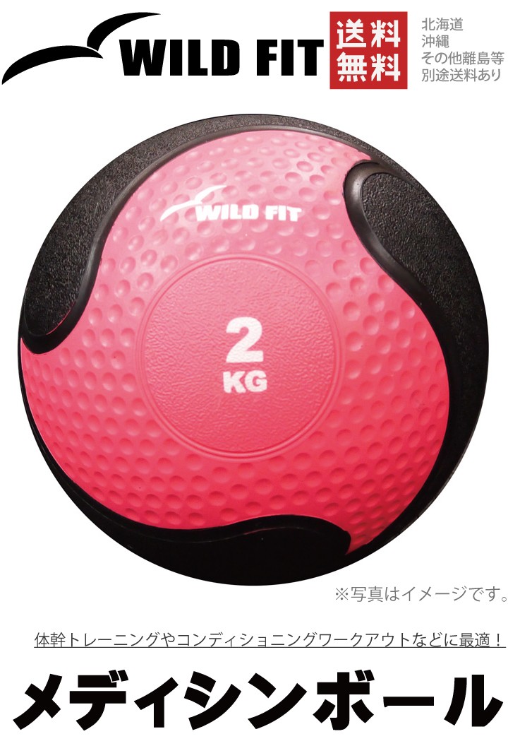 WILD FIT（ワイルドフィット） メディシンボール ピンク 2kg 筋トレ