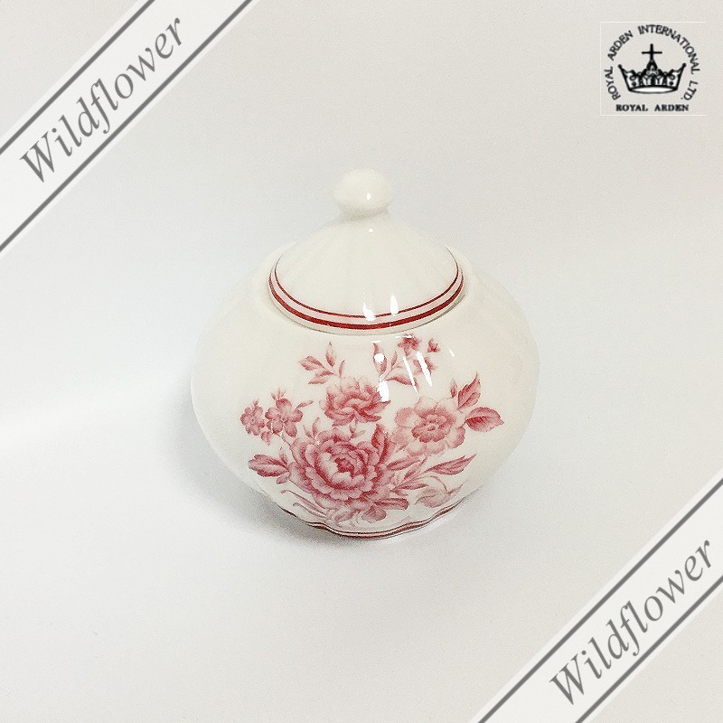 【Sora】薔薇　陶器4点セット　フローラルポーセリン+ロイヤルアーデン シュガーポット＆クリーマー 2点セット おしゃれ ローズ 花柄