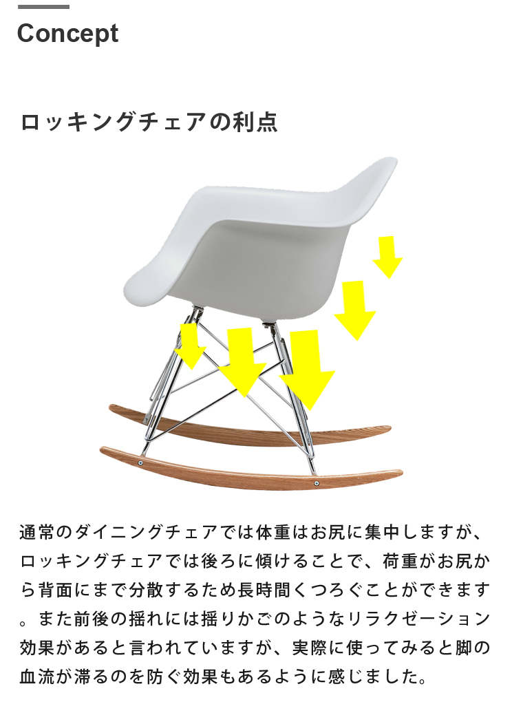 イームズチェア ロッキングチェア アームシェルチェア ジェネリック