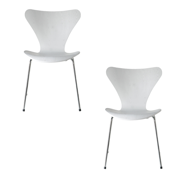 セブンチェア　ダイニングチェア　ホワイト　2脚セット　アルネヤコブセン Amazon｜☆2脚セット☆ SEVEN CHAIR（セブン・チェア）ポリプロピレン