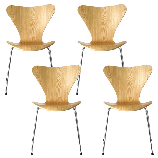 ダイニングチェア ジェネリック家具 ダイニングセット セブンチェア 4脚セット Arne Jacobsen アルネ ヤコブセン セブン 木目調