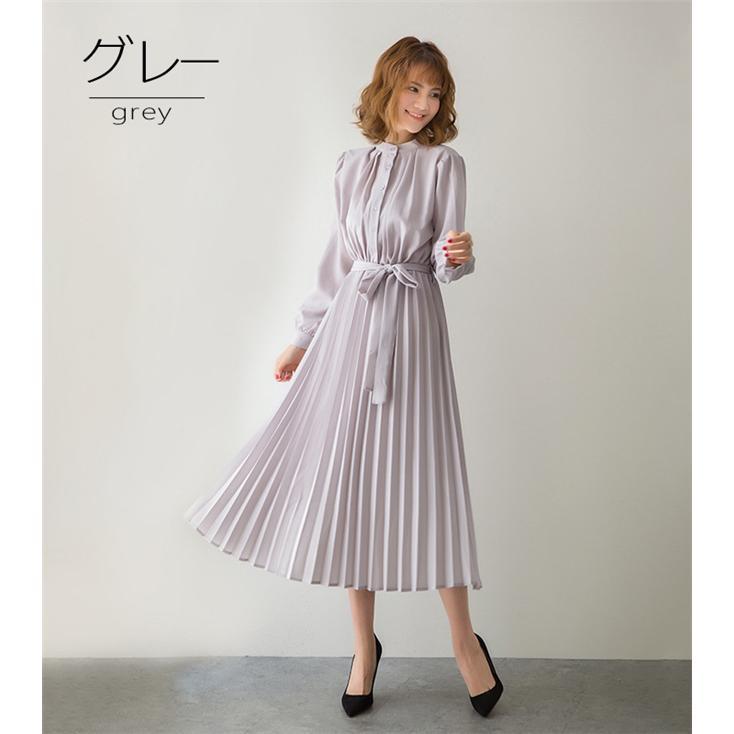 店長押し!ワンピース レデイース ロング丈 長袖 プリーツシフォン