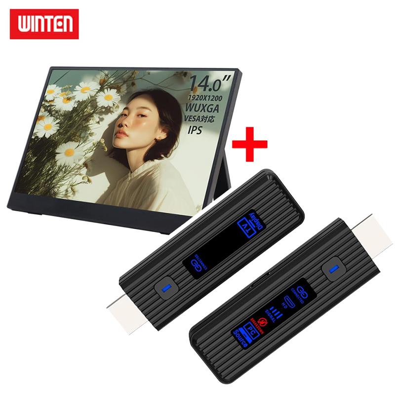 �y�Z�b�g���i�zWINTEN ���o�C�����j�^�[ 14�C���`�i1920*1200 WUXGA�j�{���C�����XHDMI �f�B�X�v���C�A�_�v�^�[�Z�b�g WTMWSET-14 6317-6279