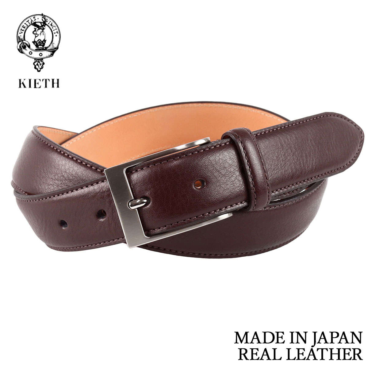 KEITH ベルト 本革 日本製 牛革 レザー シュリンク ソフトレザー