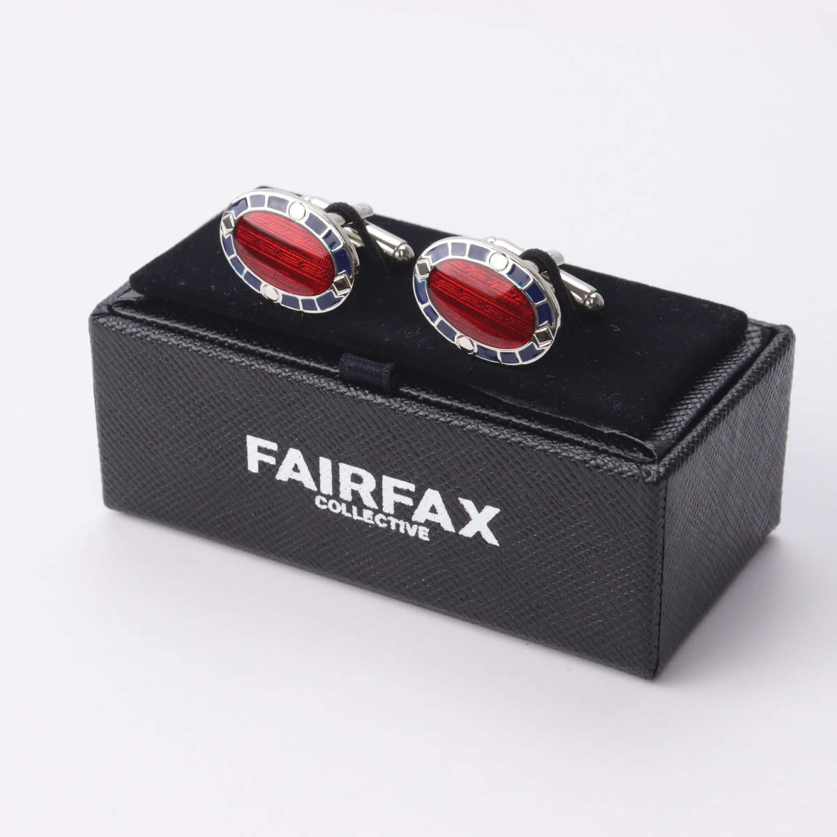 FAIRFAX（フェアファクス） カフスボタン レトロ オーバル型 ケース付