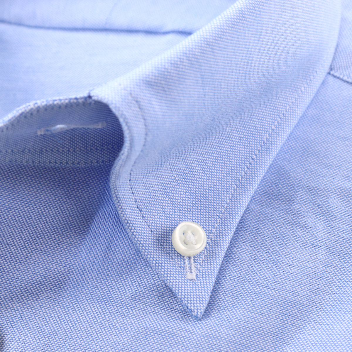 ワイシャツ 半袖 ボタンダウン シャツ オックス ブルー 無地 日本製 綿