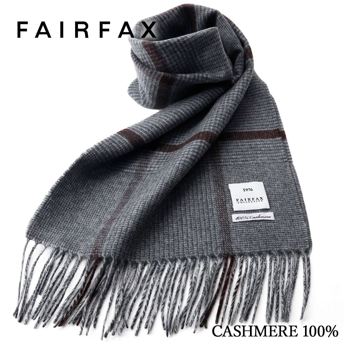 マフラー フェアファクス FAIRFAX メンズ カシミヤ 100% グレン