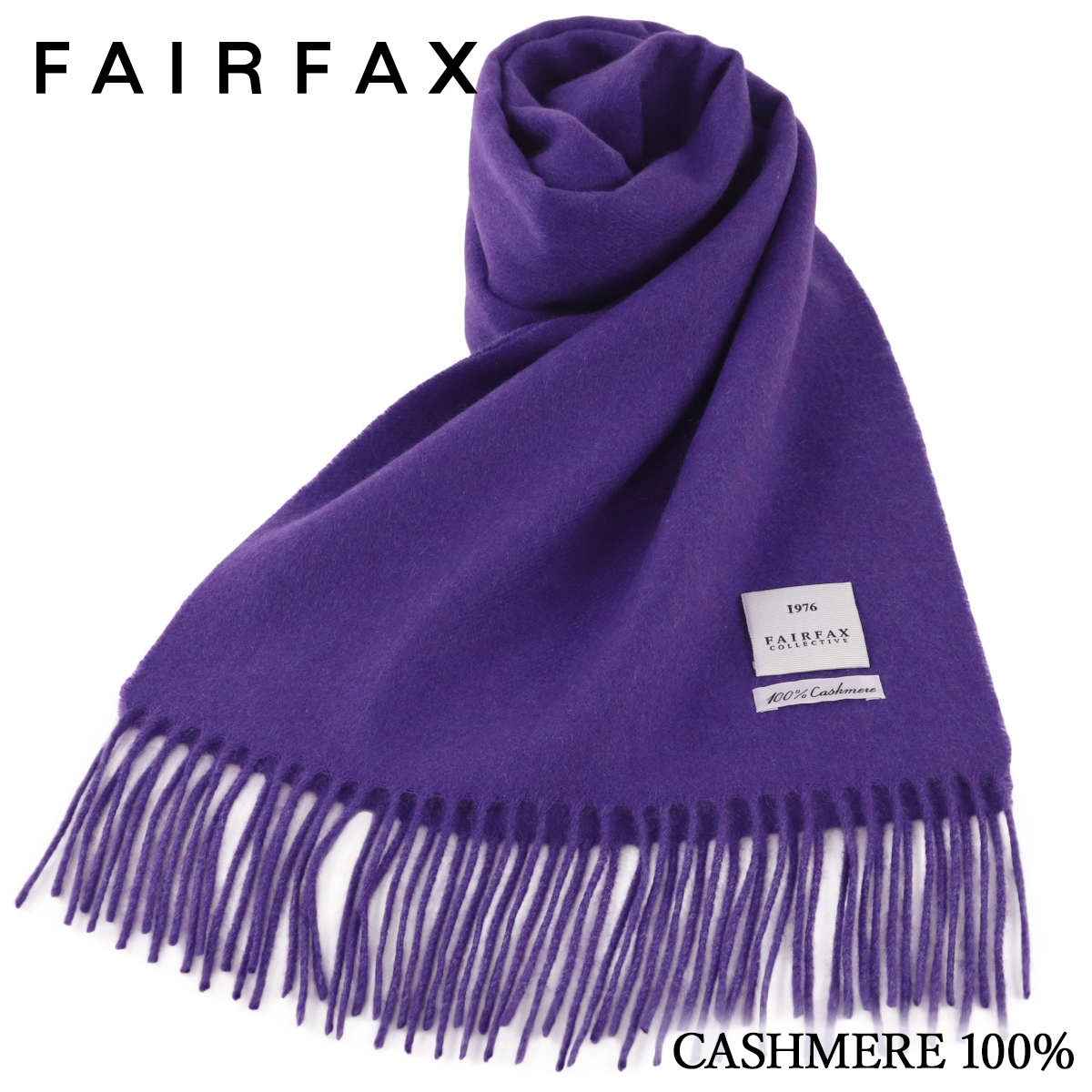 dunhill カシミヤマフラー 紫 FAIRFAX（フェアファクス） マフラー メンズ 無地 カシミヤ100