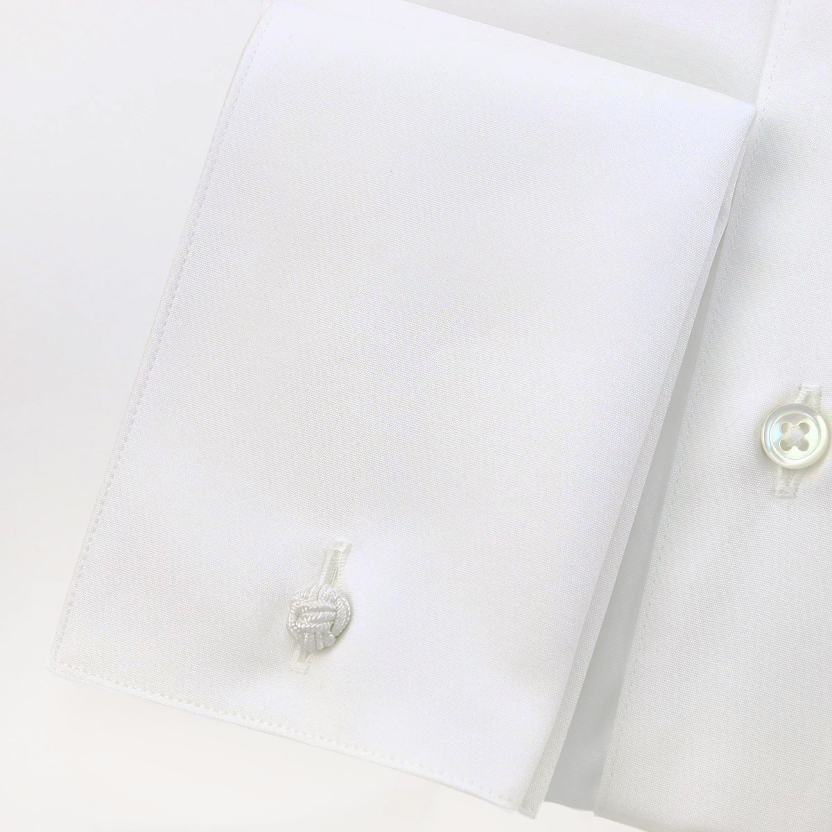 ワイシャツ ウィンザーノット ラウンドピンホールカラー ダブルカフス