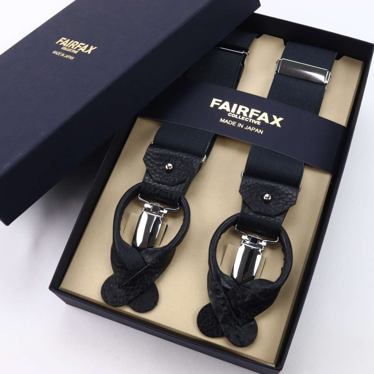 FAIRFAX（フェアファクス） サスペンダー メンズ 日本製 グレー 無地