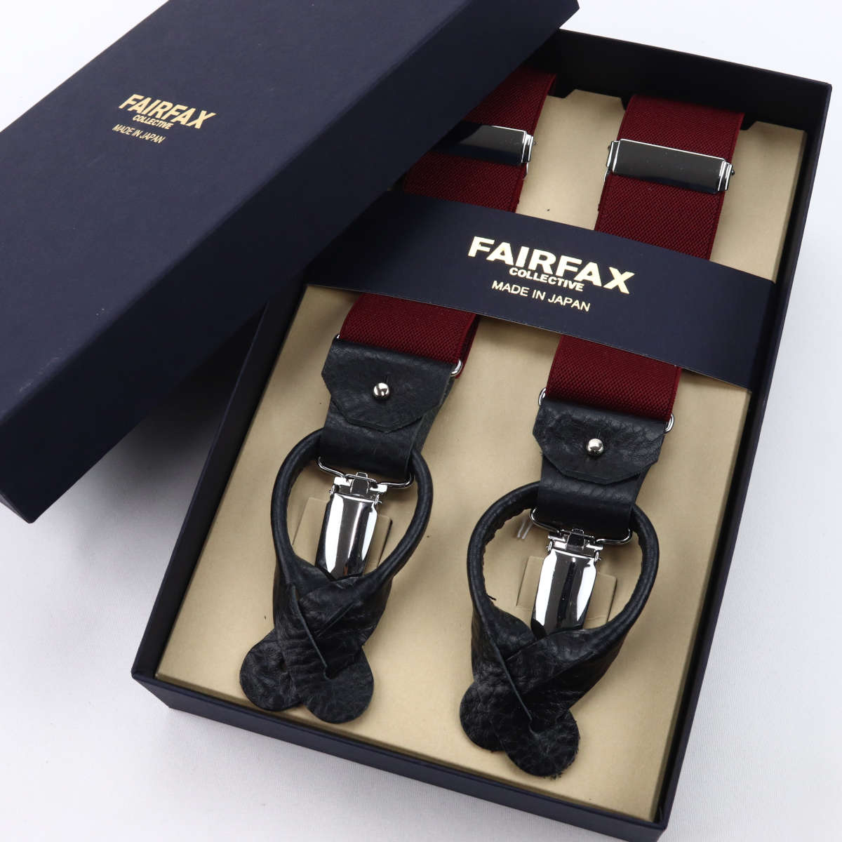 FAIRFAX（フェアファクス） サスペンダー メンズ 日本製 ワイン 赤
