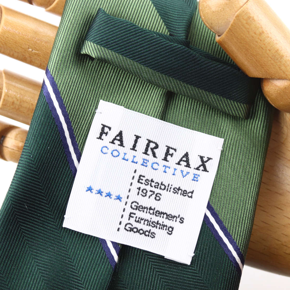 FAIRFAX（フェアファクス） ネクタイ ビジネス ストライプ グリーン 緑