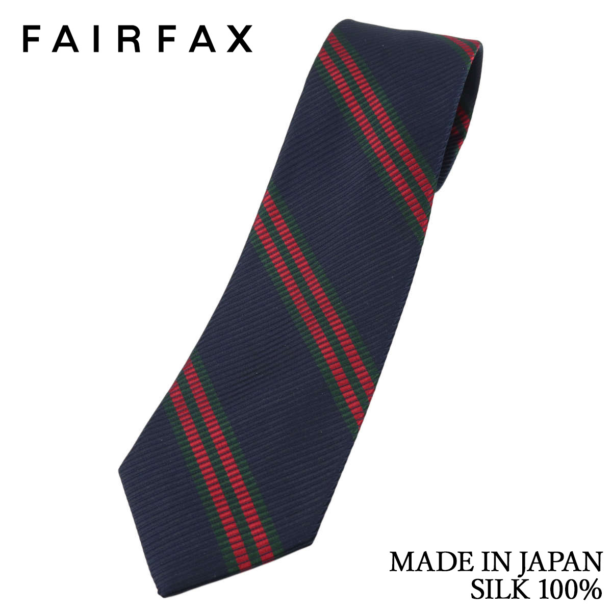 FAIRFAX フェアファクス ネクタイ ビジネス ストライプ ネイビー