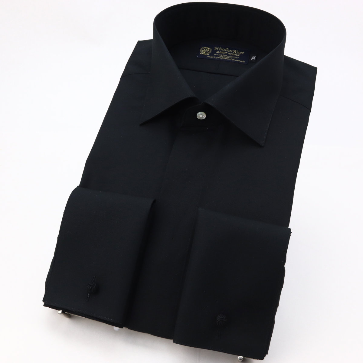 ワイシャツ ウィンザーノット ワイドカラー フライフロント ダブル