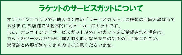 サービスガット注意事項