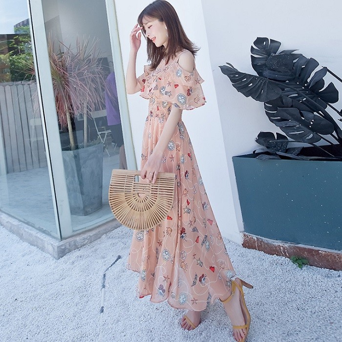 ロングワンピース ワンピース 花柄 マキシワンピース 夏