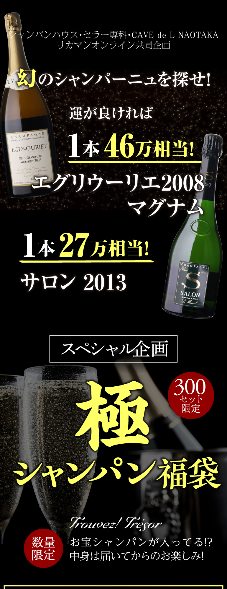 シャンパン 極の シャンパン福袋 1本46万円相当 雲上 シャンパーニュ
