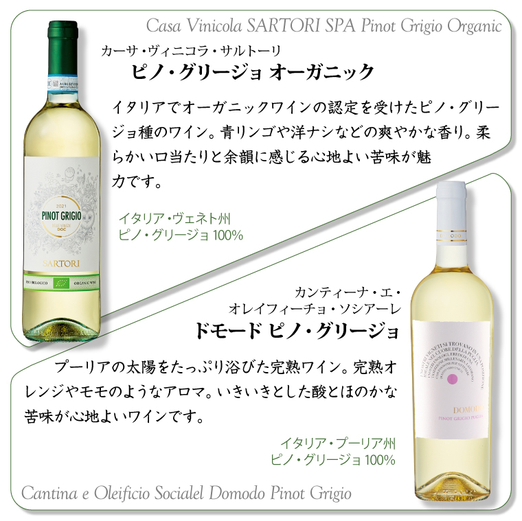 19・20日はポイント2倍】ピノ・グリージョ 飲み比べ6本セット 750ml×6