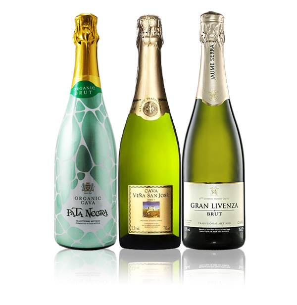 スペイン産スパークリングワイン カヴァ（カバ） 3本セット : ワイン