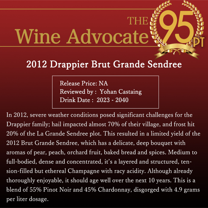 箱入】ドラピエ シャンパーニュ グラン サンドレ ミレジム 2012 超限定