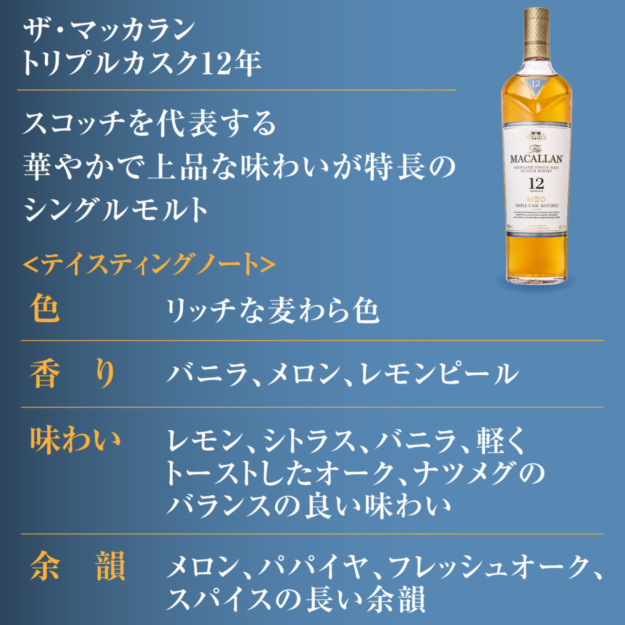 ザ・マッカラン トリプルカスク 12年 40％ 700ml 箱入り 正規