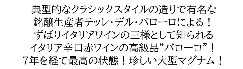 マグナムサイズ】大型ボトル バローロ 2015 超限定品 テッレ デル