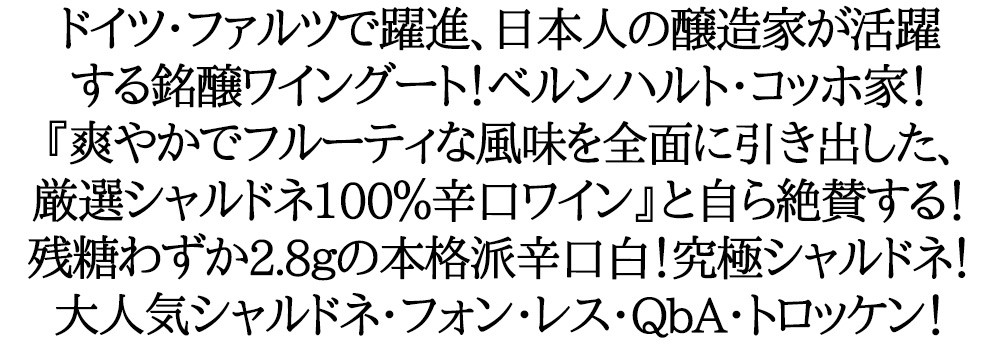 シャルドネ フォン レス クーベーアー トロッケン 2021年 蔵出し品